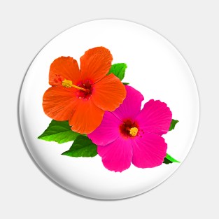 Hawaiian Hibiscus/Hot Pink/Orange Pin