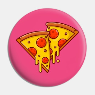 Pizza Melted Cartoon Vector Icon Illustration (2) Pin