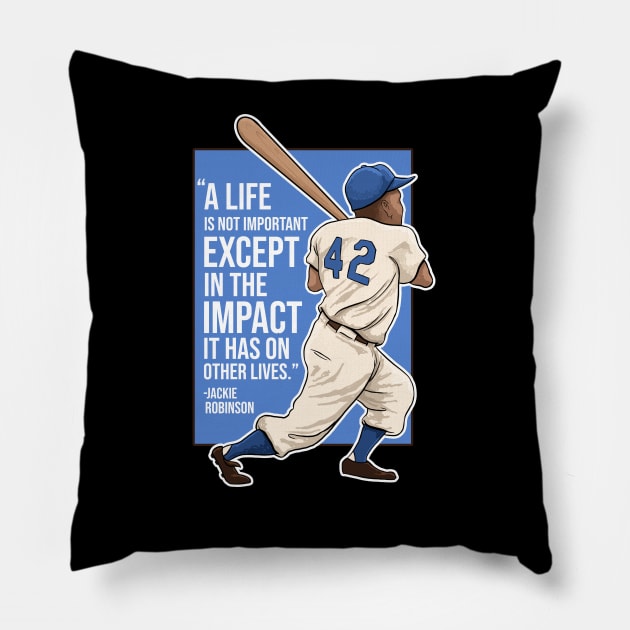 Jackie Robinson Pillow by GAMAS Threads