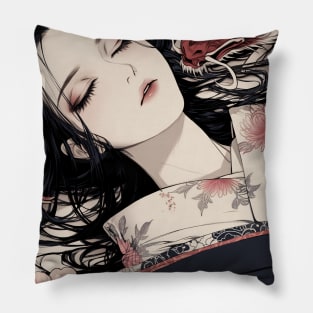 Geisha and Dragon 7912 Pillow