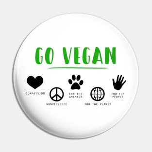 Go Vegan Pin