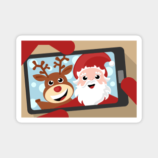 Santa Claus and reindeer selfie Magnet