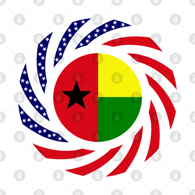 Guinea Bissau American Multinational Patriot Flag Series by Village Values