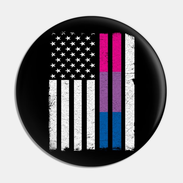 US Flag American LGBT Bisexual Funny Bi Pride Pin by Kuehni