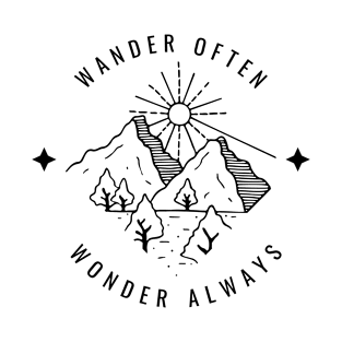 Wander often, wonder always T-shirt print | Travel and Adventures T-Shirt