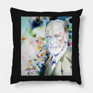 SIGMUND FREUD - watercolor portrait.4 Pillow