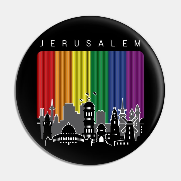 Jerusalem LGBT Flag Pin by travel2xplanet