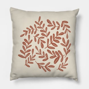 Autumn forest leaves in terracota Pillow