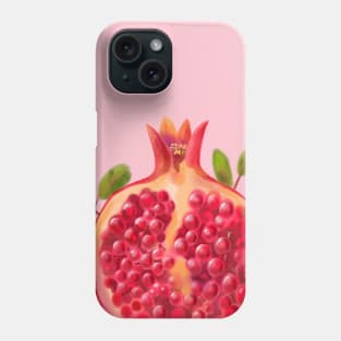 Pomegranate in pastel painting style Phone Case