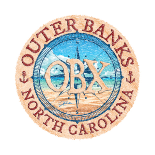 Outer Banks (OBX), North Carolina, with Beach and Wind Rose (Two-Sided) by jcombs