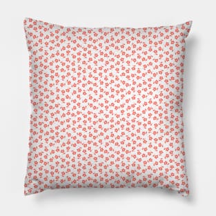 Forget Me Nots - Living Coral on White Pillow