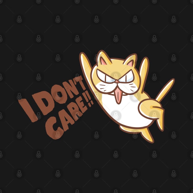 I Don't Care Cat by Jocularity Art
