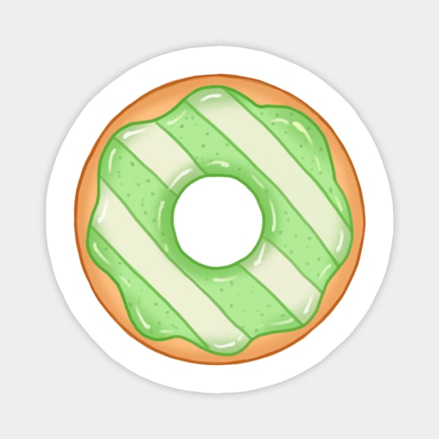 Green and White Donut Magnet by MidaDesigns1