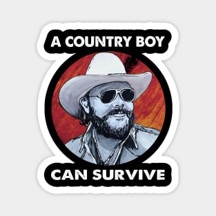 A country boy hank vintage retro Magnet