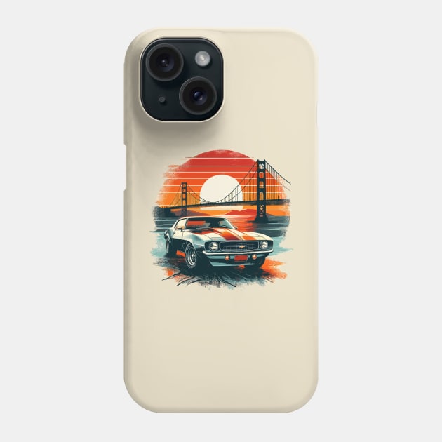 Chevy camaro, Golden Gate Bridge Phone Case by Vehicles-Art