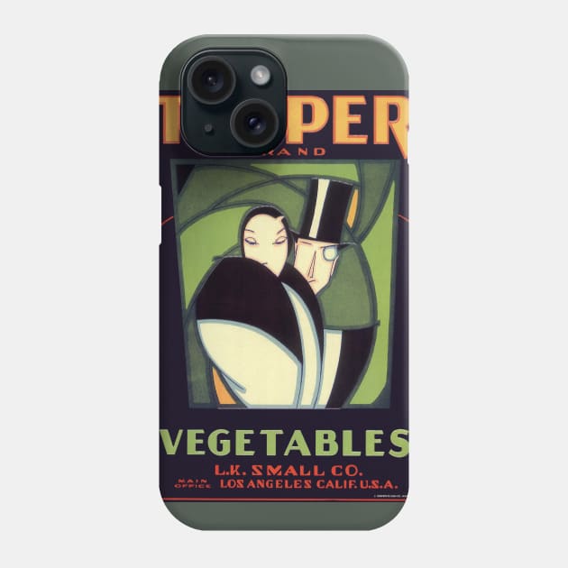 Vintage Topper Brand Vegetables Label Phone Case by MasterpieceCafe