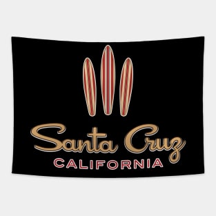 Santa Cruz Logo Three Surfboards Tapestry