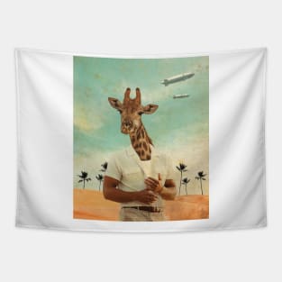 Giraffe gentleman -  Artwork Tapestry