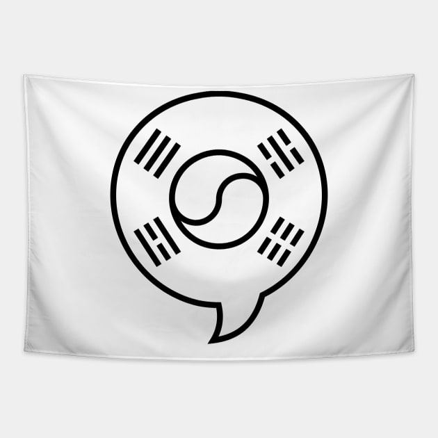 Korean Flag Talk Bubble (White ver.) Tapestry by The Korean Rage