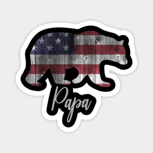 Papa Bear 4th of july flag american Magnet