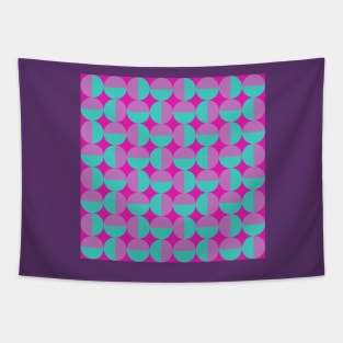 pink blue and purple mid century geometrical pattern Tapestry