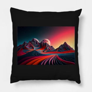 Abstract Mountain Landscape Pillow