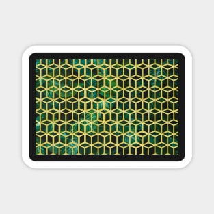 yellow cubes on green Design 1 Magnet