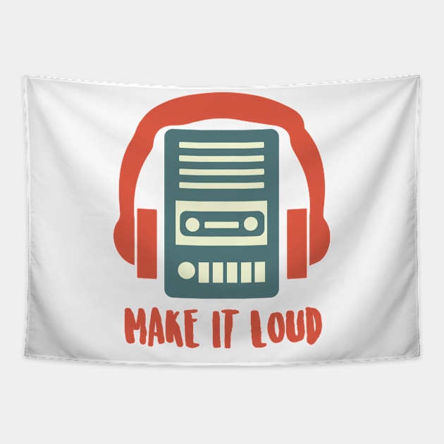 Make It Loud - Retro Technology Tapestry by D3Apparels