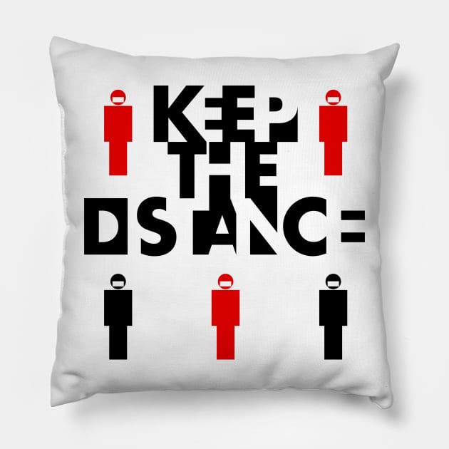 Keep the distance black Pillow by burbuja