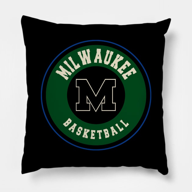 Milwaukee basketball Pillow by BVHstudio