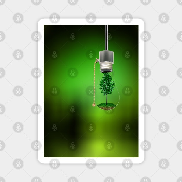 Tree in Hanging Bulb Magnet by rolffimages