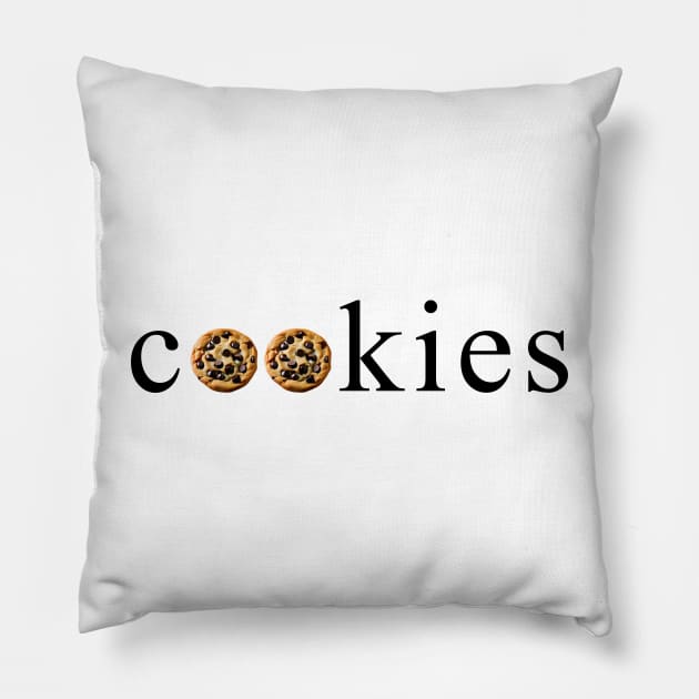 Cookies Black Text Pillow by 2HivelysArt