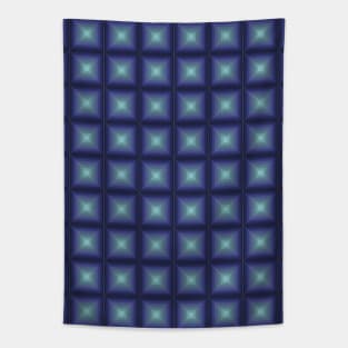 Blue Gradient Squares Pattern Tapestry