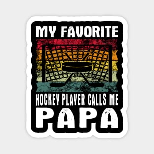 My Favorite Hockey Player Papa Vintage Text Magnet