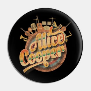 Tour Music Designs Vintage Retro - Alice Cooper Pin