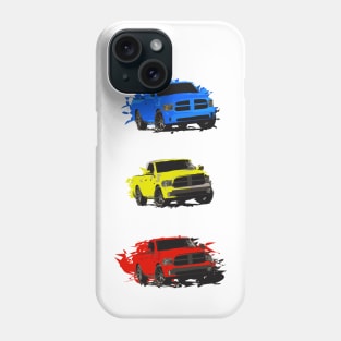 RAM single cab pickup 4th generation collection (blue, yellow, red colors) Phone Case