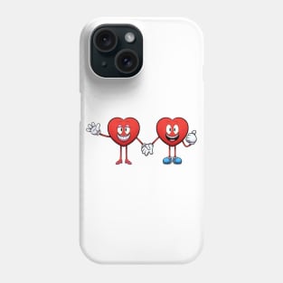 Hearts Couple Holding Hands Phone Case