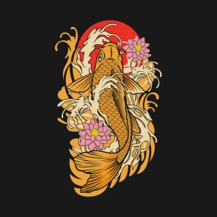 Koi Fish and Lotus Flowers T-Shirt