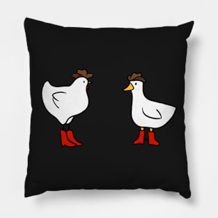 Cowboy Duck and Cowboy Chicken Pillow