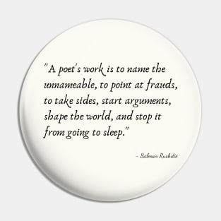 A Quote about Poetry by Salman Rushdie Pin