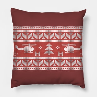 Helicopter Aviation Christmas Pattern Pillow