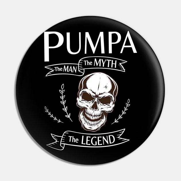 Pumpa The Man The Myth The Legend Happy Father Halloween Day Skeleton Lover Fans Pin by joandraelliot