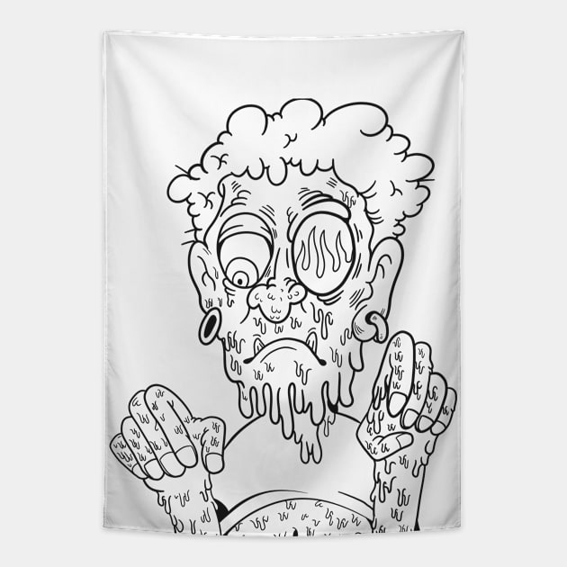 Sad melting uncle illustration Tapestry by slluks_shop