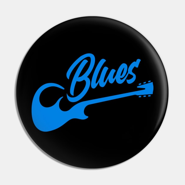 Blues Music Guitar Pin by TeddyTees