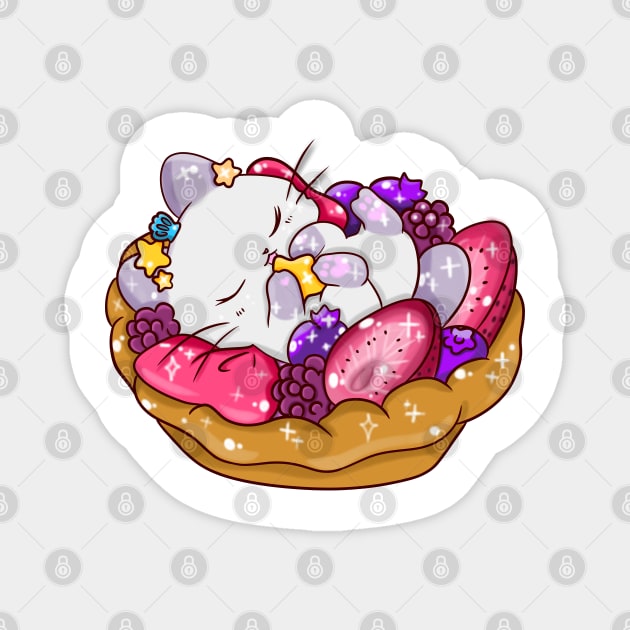 fruit and cat pie Magnet by Eikia