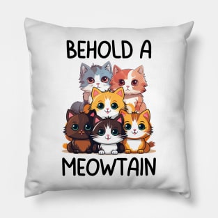 Cute Adorable Cats Behold a Meowtain Pillow