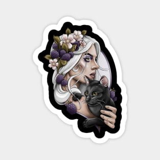 witch and cat Magnet