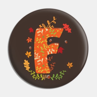 F Autum Monogram Pin