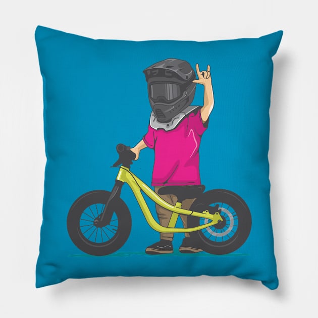 kid ride a push bike Pillow by savya std22