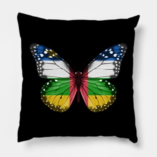 Central African Flag  Butterfly - Gift for Central African From Central African Republic Pillow